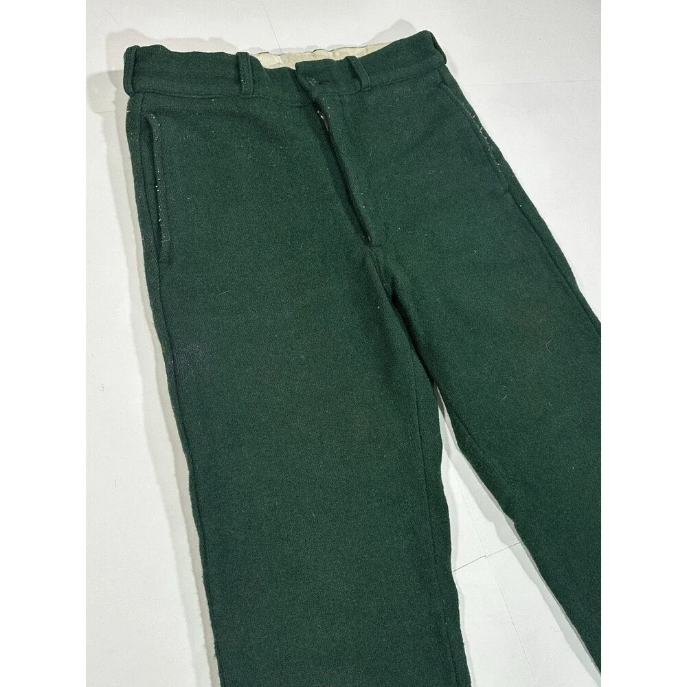 Vintage 60s 70s Kittery Trading Post Heavy Wool Hunting Pants Forest Green 30x36